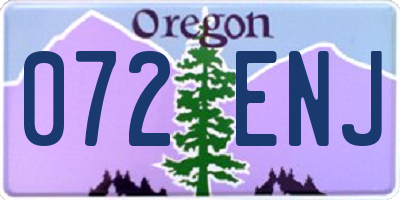 OR license plate 072ENJ