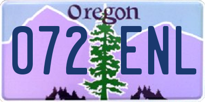 OR license plate 072ENL