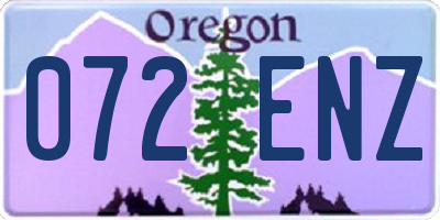 OR license plate 072ENZ