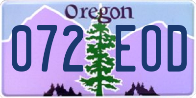 OR license plate 072EOD