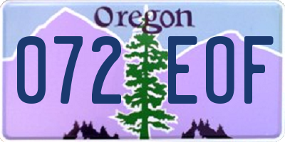OR license plate 072EOF