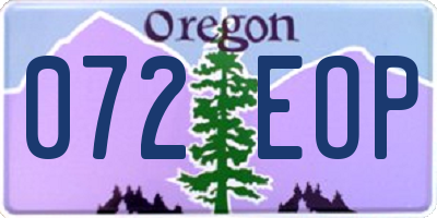 OR license plate 072EOP