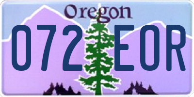 OR license plate 072EOR