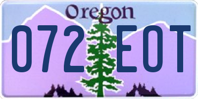 OR license plate 072EOT
