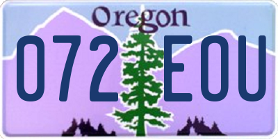 OR license plate 072EOU