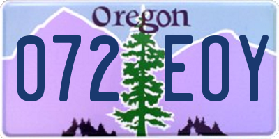 OR license plate 072EOY