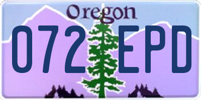 OR license plate 072EPD