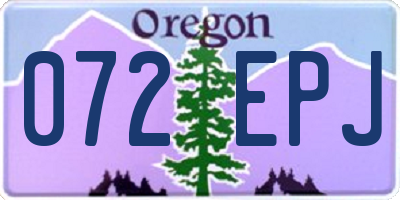 OR license plate 072EPJ