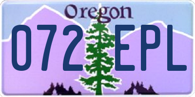 OR license plate 072EPL