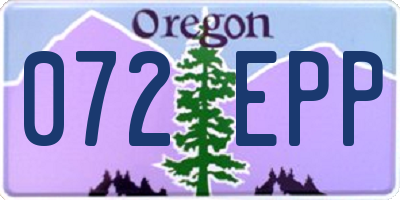 OR license plate 072EPP