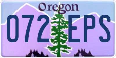 OR license plate 072EPS