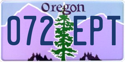 OR license plate 072EPT
