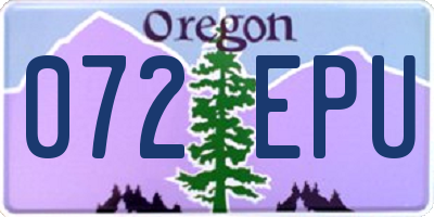 OR license plate 072EPU