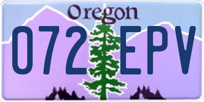 OR license plate 072EPV