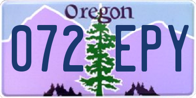 OR license plate 072EPY