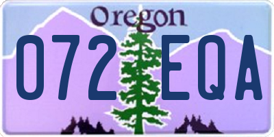 OR license plate 072EQA