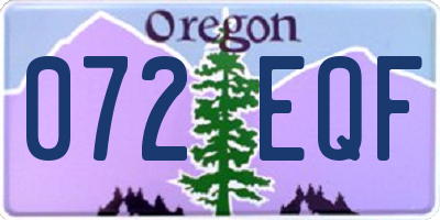 OR license plate 072EQF