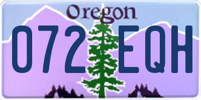 OR license plate 072EQH