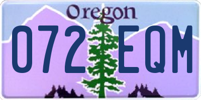 OR license plate 072EQM