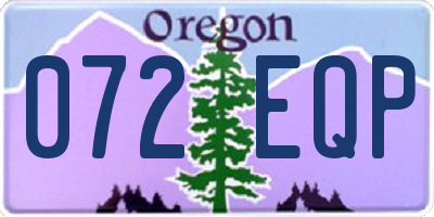 OR license plate 072EQP