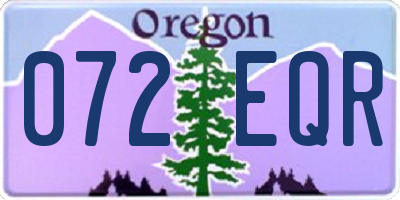 OR license plate 072EQR