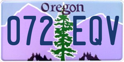 OR license plate 072EQV
