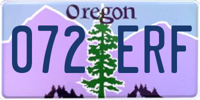 OR license plate 072ERF