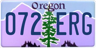 OR license plate 072ERG