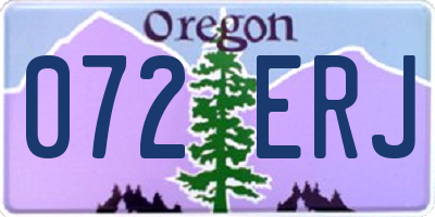 OR license plate 072ERJ
