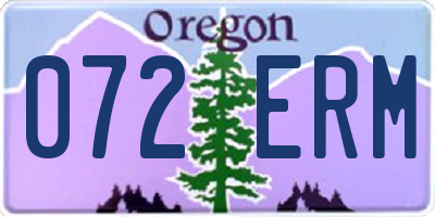 OR license plate 072ERM