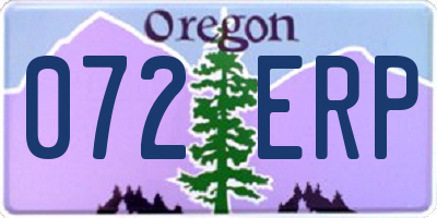 OR license plate 072ERP