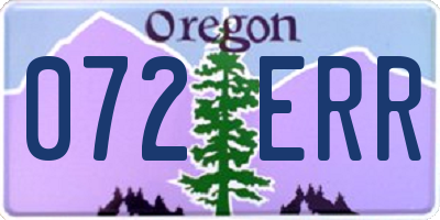 OR license plate 072ERR