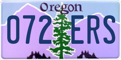 OR license plate 072ERS