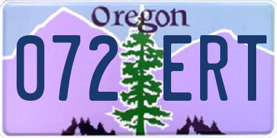 OR license plate 072ERT