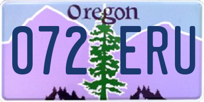 OR license plate 072ERU