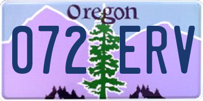 OR license plate 072ERV