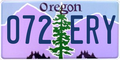 OR license plate 072ERY