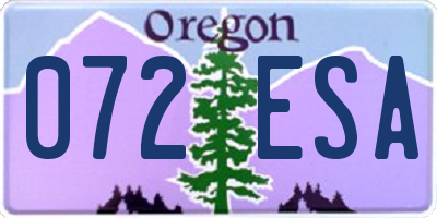 OR license plate 072ESA