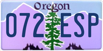 OR license plate 072ESP