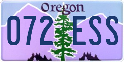 OR license plate 072ESS