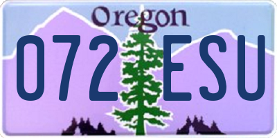 OR license plate 072ESU