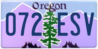 OR license plate 072ESV