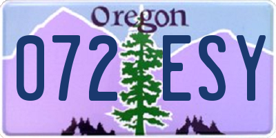 OR license plate 072ESY