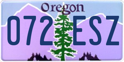 OR license plate 072ESZ