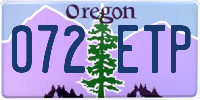 OR license plate 072ETP