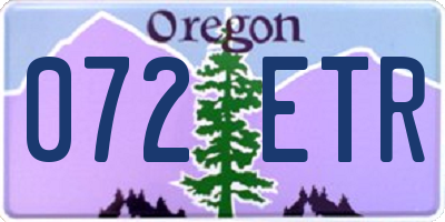 OR license plate 072ETR