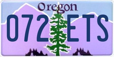 OR license plate 072ETS