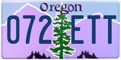 OR license plate 072ETT