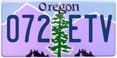 OR license plate 072ETV