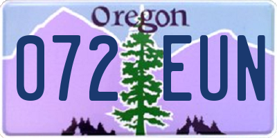 OR license plate 072EUN